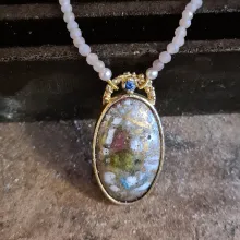 Kette/Anhänger von ORONDA mit Emailkunst von Margarete Weidling-Roehse