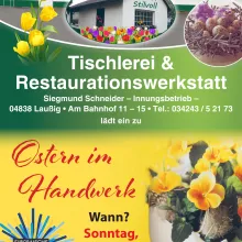 Flyer Ostern in der Antik Tischlerei