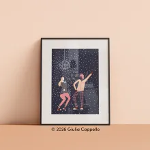 Giulia Cappello Let's Dance Illustrierte Siebdruck