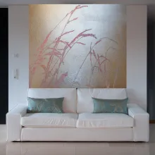 Goldbild (2,00 x 1,80 m)  Vergoldung mit Caplaingold, Umsetzung einer Fotografie