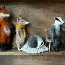 Trockenfilzen aus reiner Schafwolle, nadelgefilzte Tiere