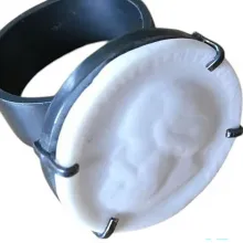 Ring K.M., Ag925 geschwärzt mit Porzellan