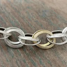 Doppelösenkette in Siber und 750 GG