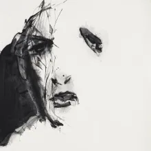 Mixed media, Gesicht, ohne Titel