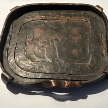 Kupferschale aus einem Stück geschmiedet, 24x26 cm