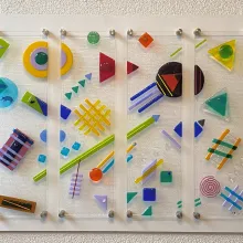 WE are the world - 4teilige Glascollage auf Holz montiert