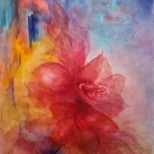 Eine Amaryllis in Aquarell