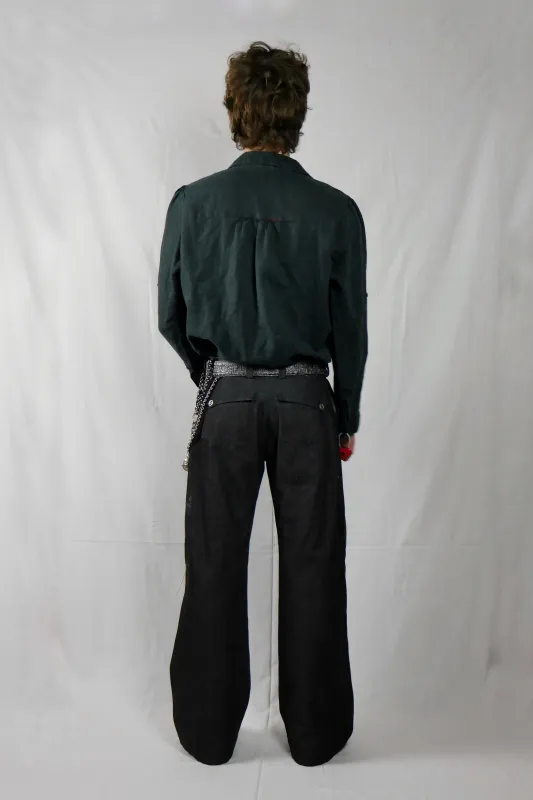 tailored flared jeans, upcycled 7love shirt