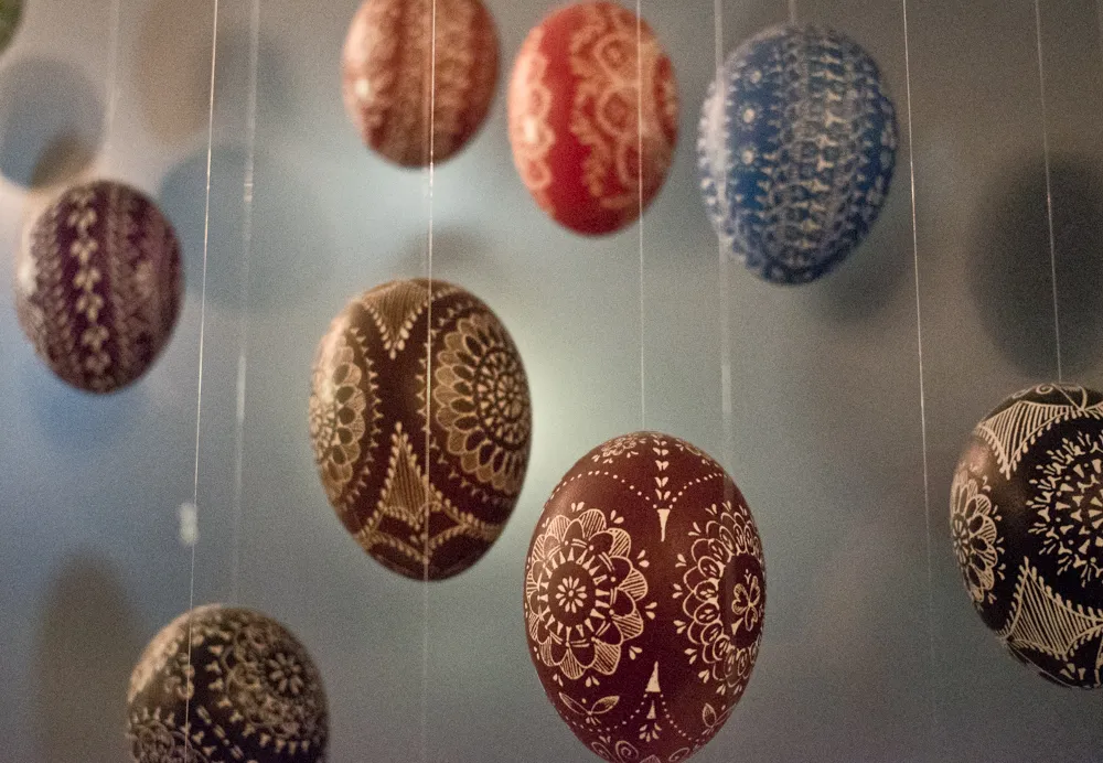 Verzierte sorbische Ostereier als traditionelle Volkskunst der Sorben. 