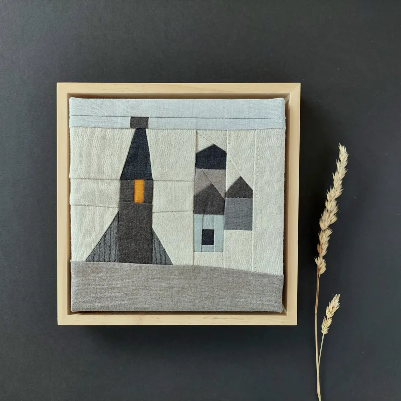 Textiles Bild - Kleine Stadtansicht