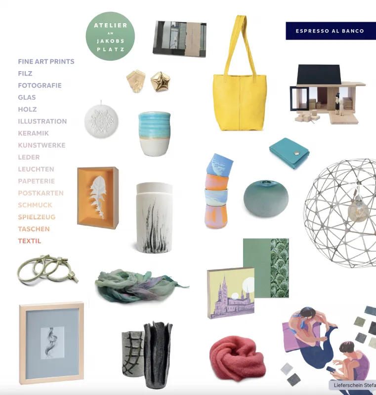 Atelier am Jakobsplatz Bamberg, Sortiment