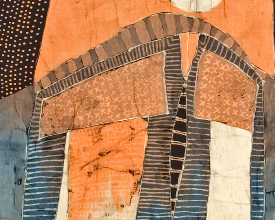 Wachsreservetechnik - Wandbild "Lebensmitte"