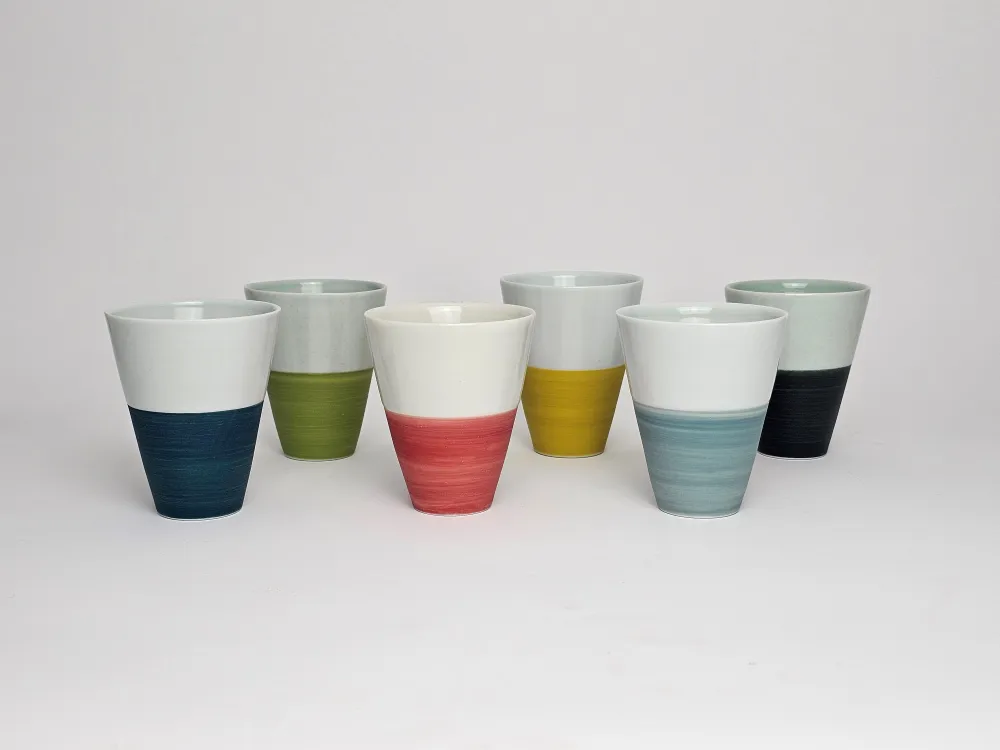 B.Knapp-Lang Becher bunt, 10 cm hoch