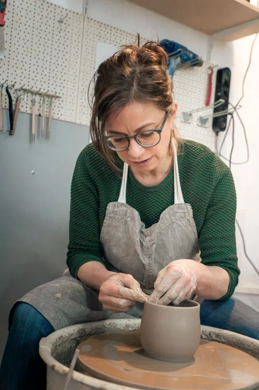 Arbeiten an der Drehscheibe