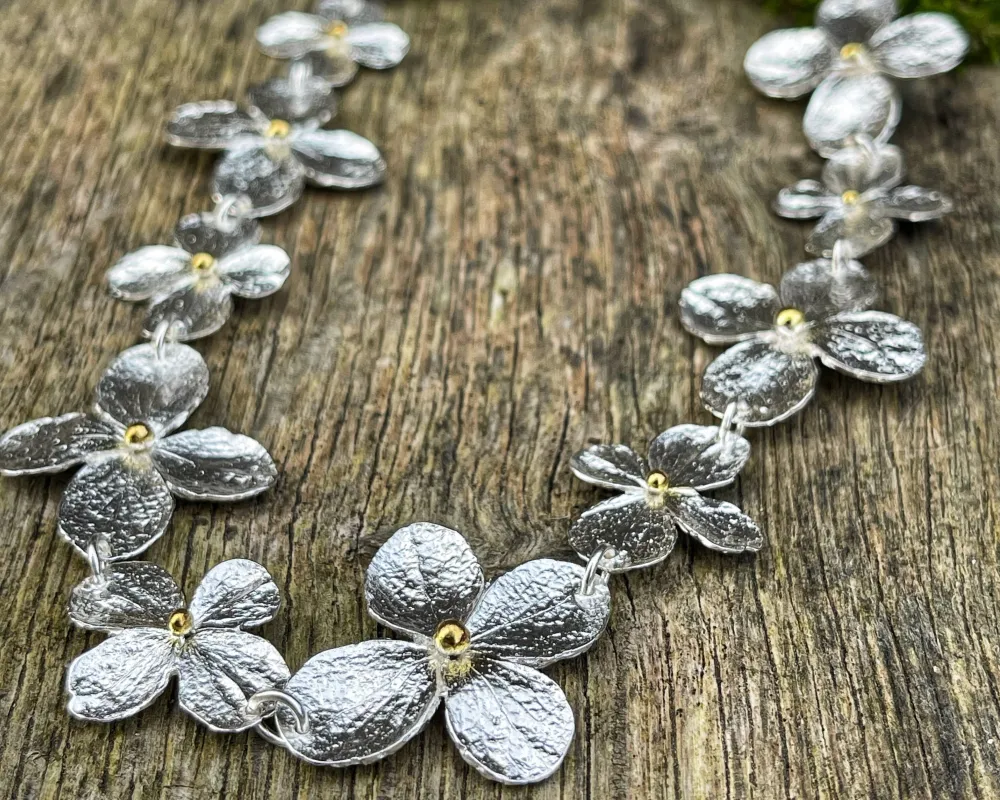 Collier Rispenhortensien 935 Sterlingsilber