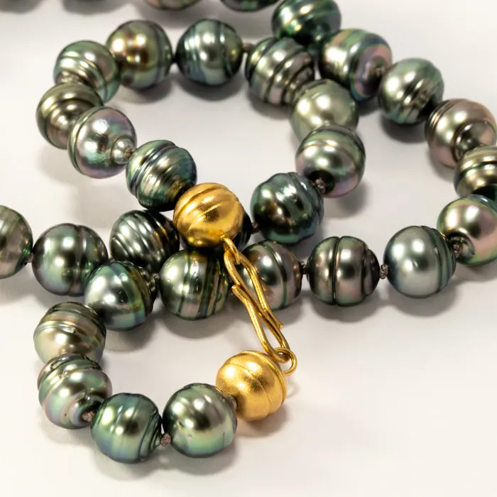 Tahitiperlen und Gold 750/000 Rosé