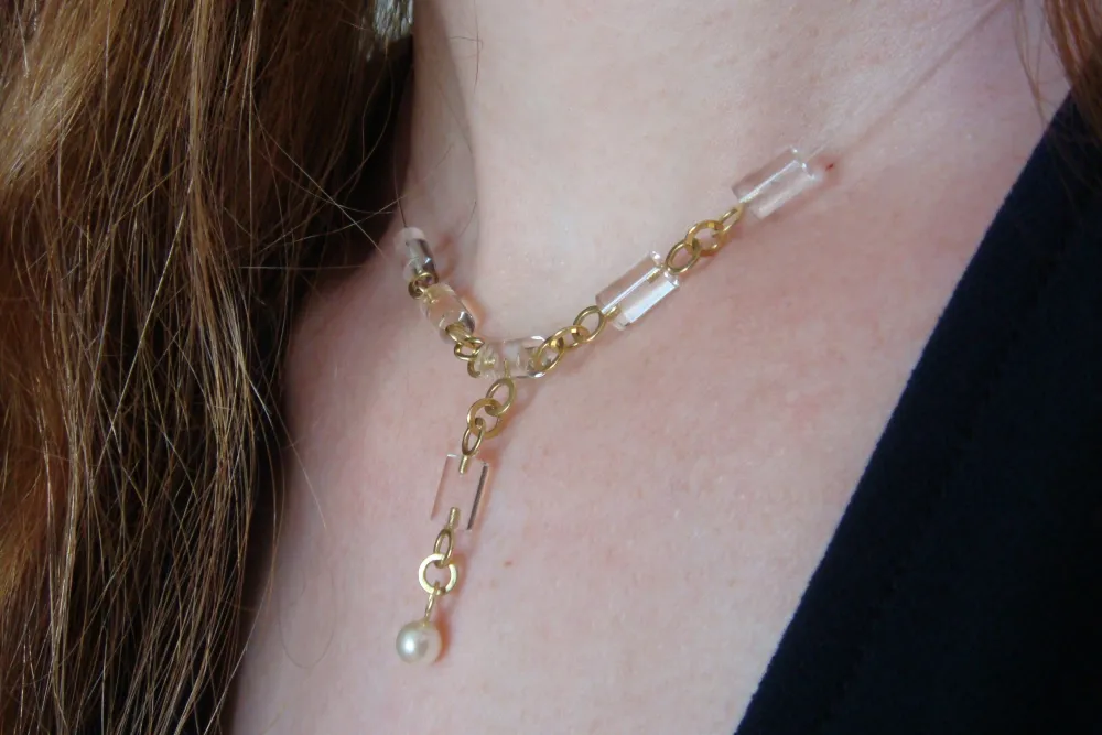 Grob, Susanne-Grobschmuck Goldösenkette 585 mit Plexiglas