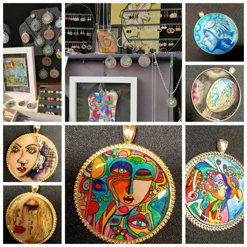 Farbenfrohe runde Anhänger