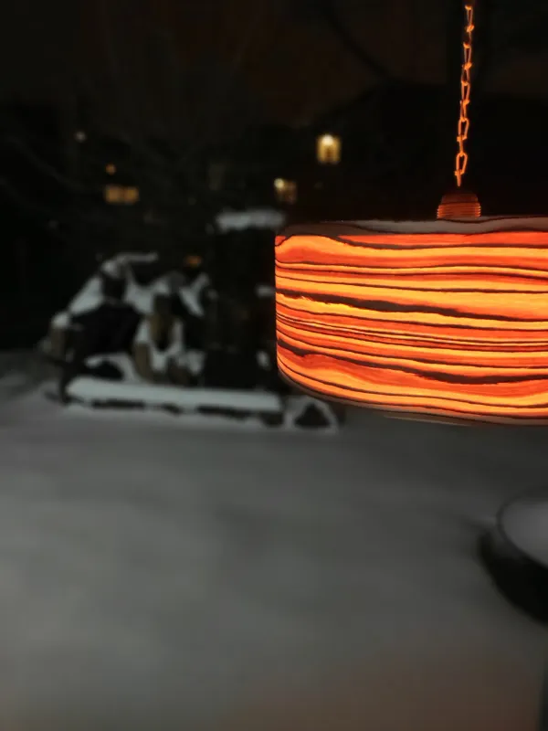 Deckenlampe aus Funier von Jan Strahlmann (nordleuchten)