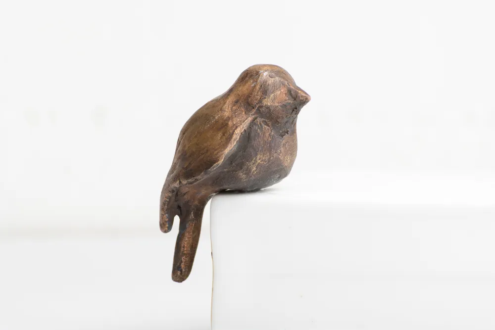 UTE ART Bronzeskulptur  'Dicker Spatz'