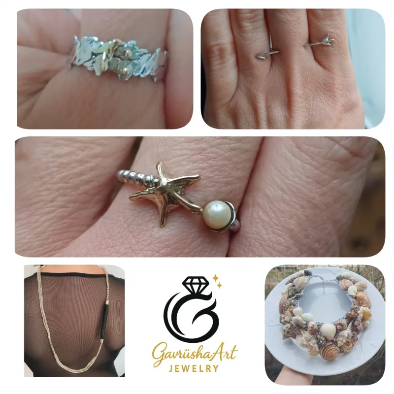 Beispiele von Schmuckstücken von Gavrüsha-Art