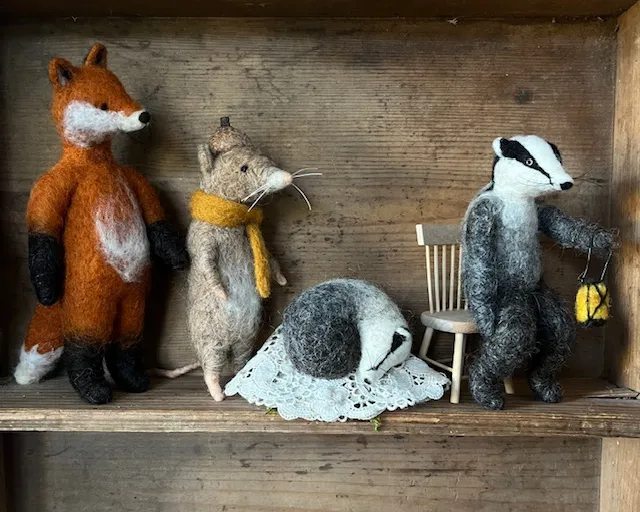 Trockenfilzen aus reiner Schafwolle, nadelgefilzte Tiere