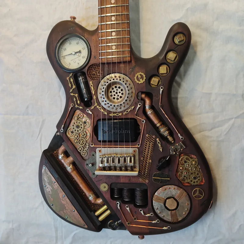 Herbst Gitarrenbau Steampunk Gitarre
