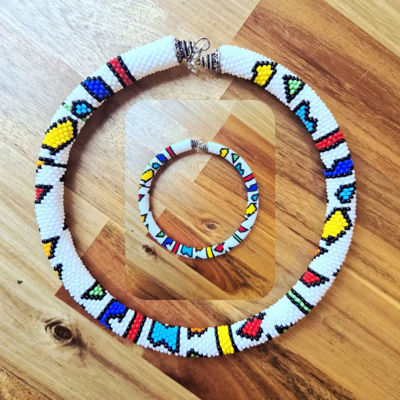 Seedbead crochet necklace