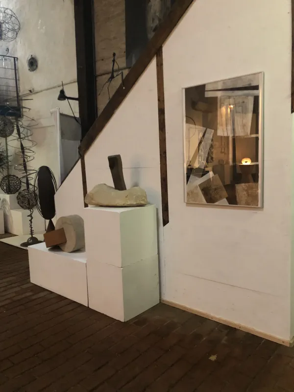 Sandstein/Holz - Malerei/ Collage