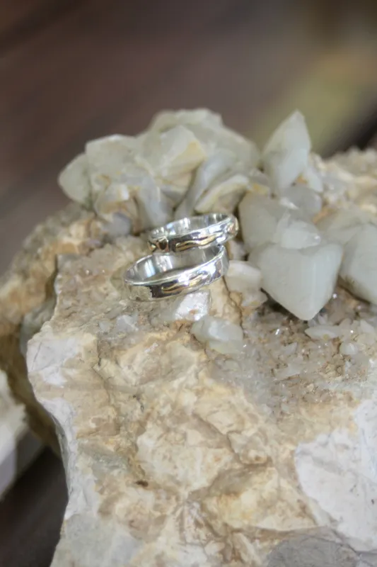 Eheringe Silber 925, 18 K Gold