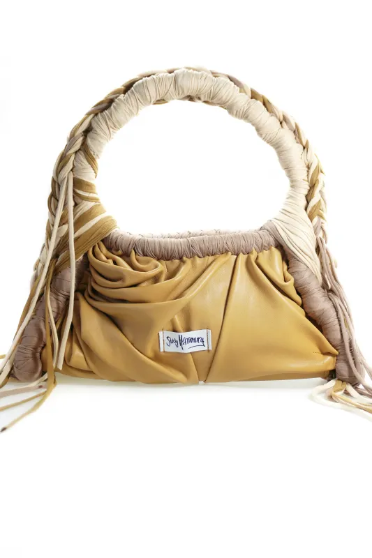 Stickyharmony CARAMEL SWIRL MIDI abstract leather design