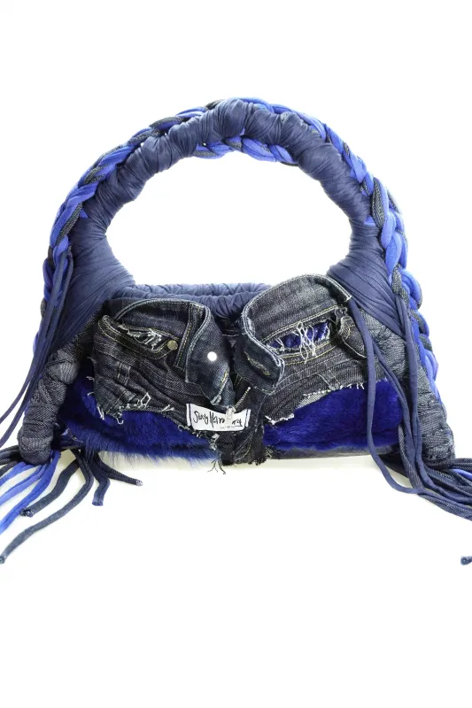 Stickyharmony JAYJAY MIDI abstract leather & denim design