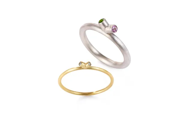 Julia Reymann  > V-Ring <  585.Gold, Diamant  925.Silber, Turmalin