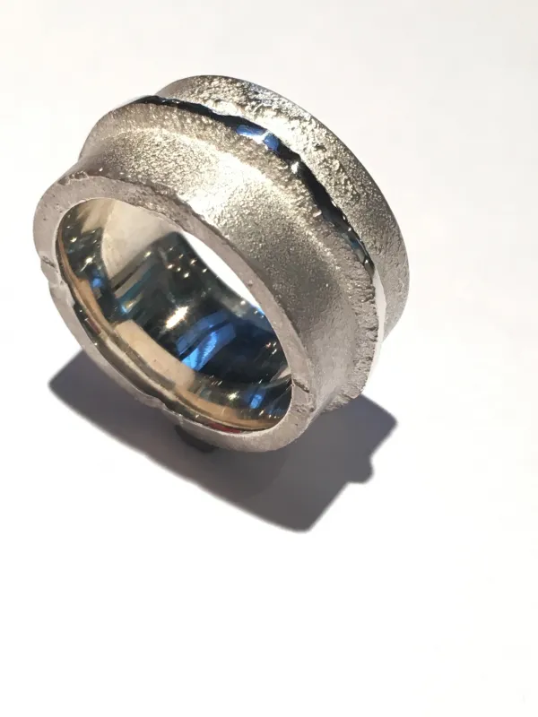 Sandgussring Silber Vierkant