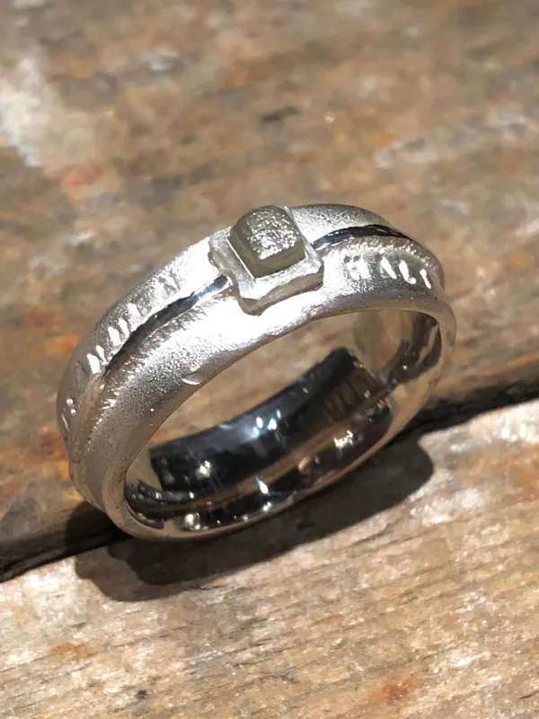 Sandgussring, Silber, Rohdiamant