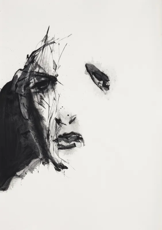 Mixed media, Gesicht, ohne Titel