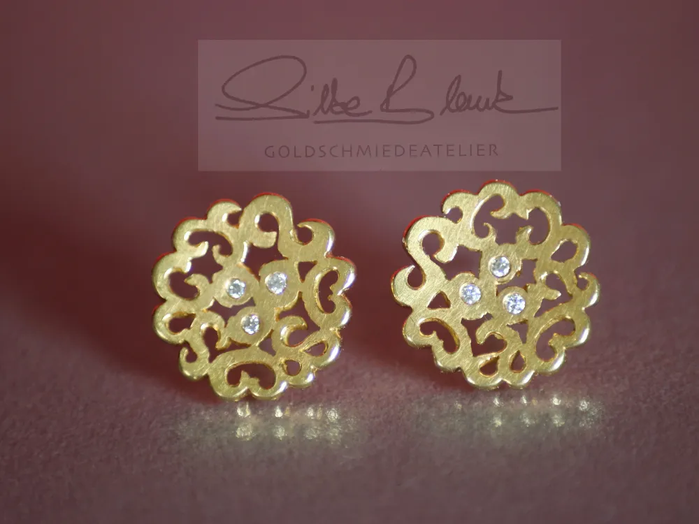Ohrringe NIXENWELLEN midi Gold Brillanten 0,09 ct FWsi