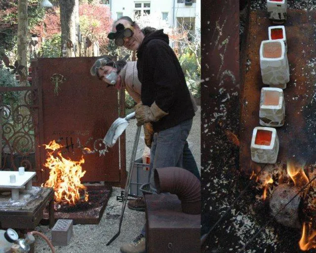 RAKU-Brand im Gasofen RAKU-Brand