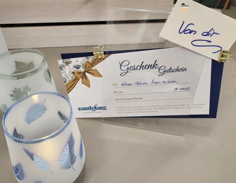 Auch ein Gutschein zum Verschenken ist möglich.