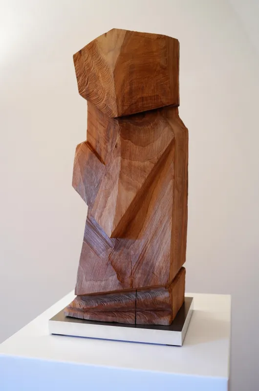 Figur - "Stilles Gebet" - Eiche / Aluminium