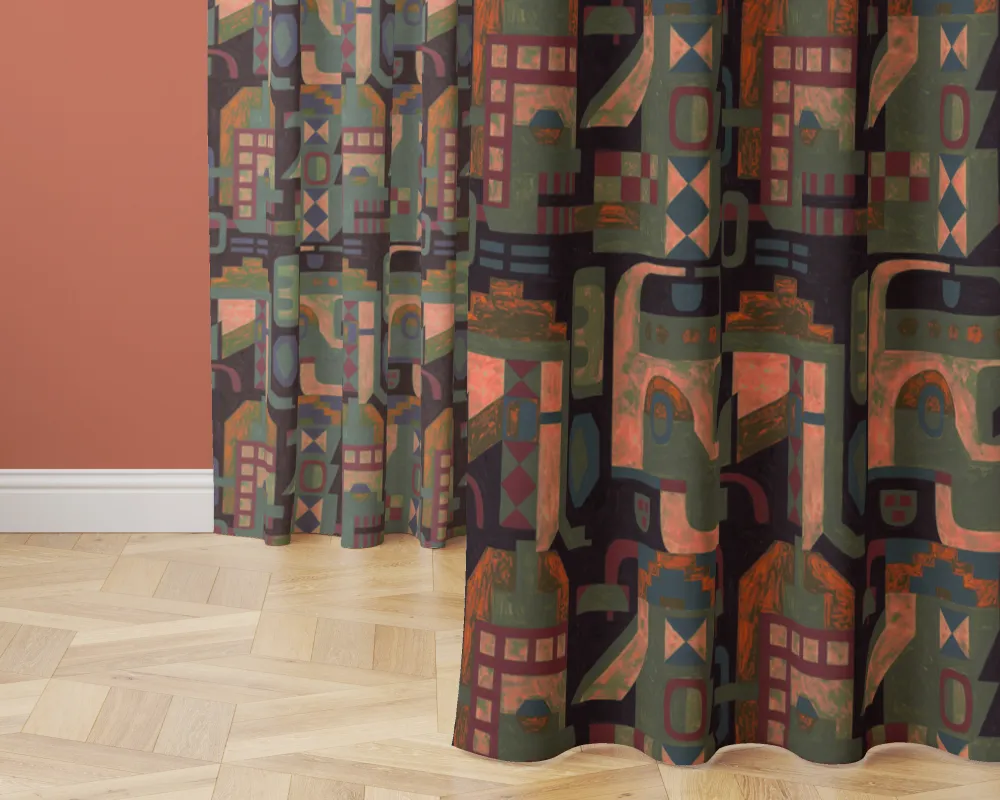 Stoffentwurf für Vorhänge - Musterdesign "Titicaca" 