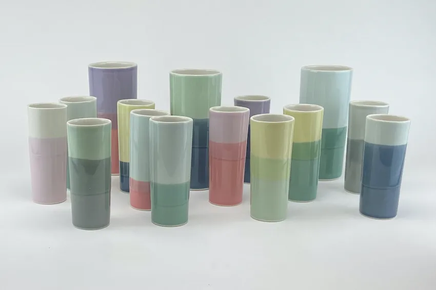 Dreifarbige Vasen aus Berlin