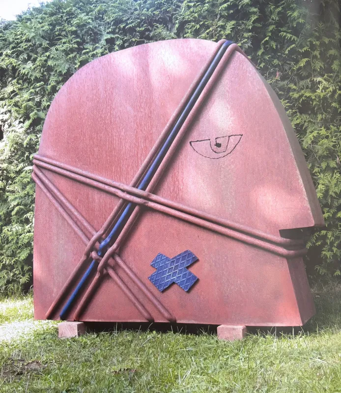 Großer Europakopf, Stahlblech montiert, Rundstahl geschmiedet, Höhe 1,30m