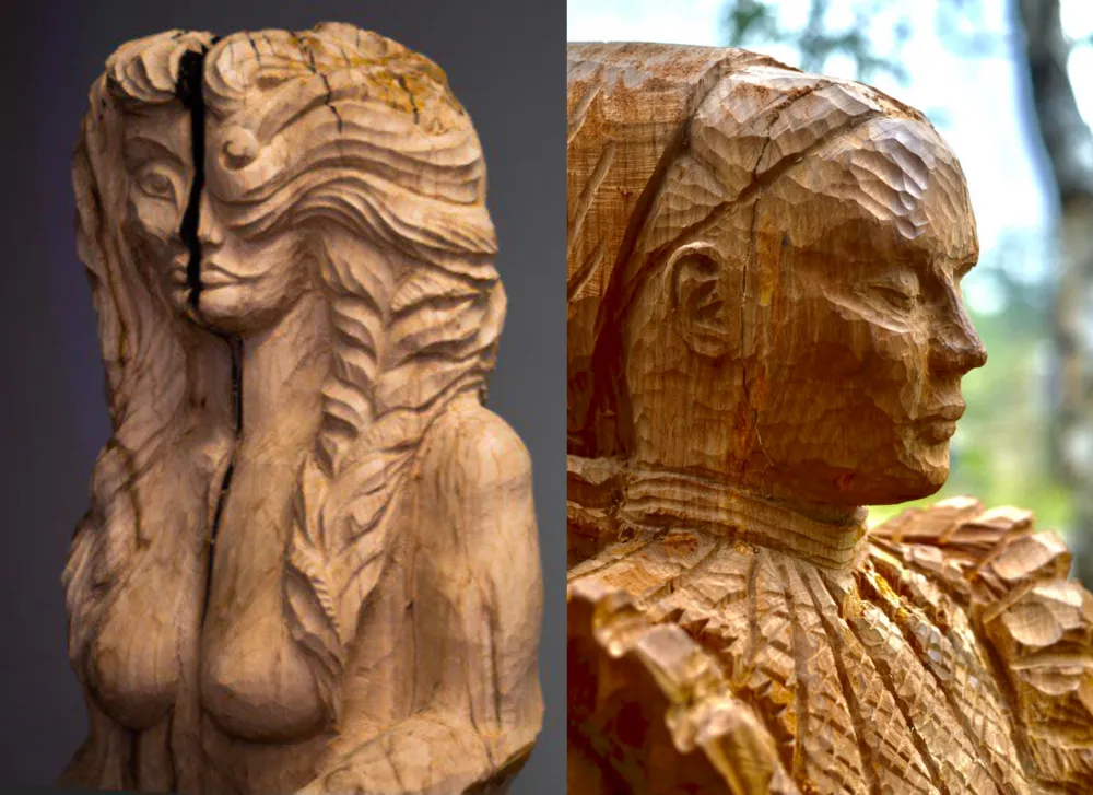 Rosalie Buchtal; Hannah Schröder Zwei figürliche Holzskulpturen