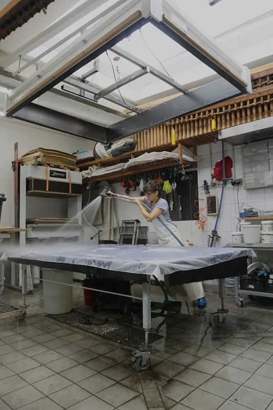 Vorbereitung für "Das grosse Kino" Papier Guss / Format 142cm x 212cm