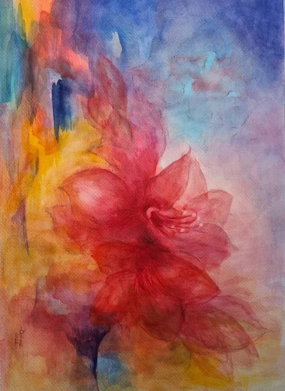 Eine Amaryllis in Aquarell
