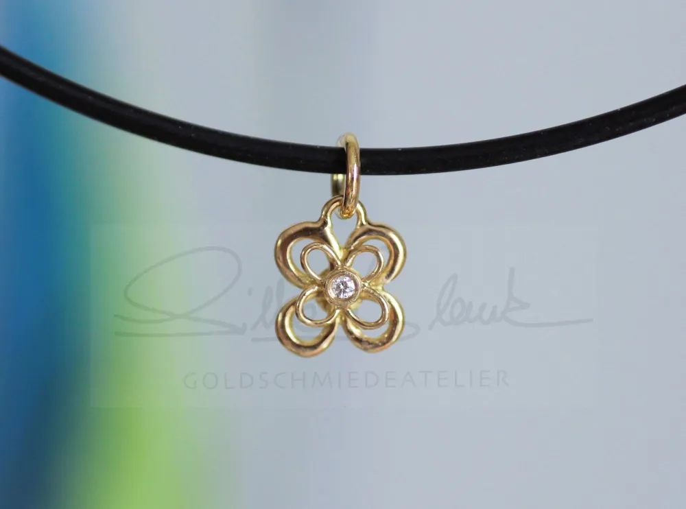 Anhaenger GLÜCKSBRINGER Gold Brillant Anhänger Glücksbringer Gold Brillant