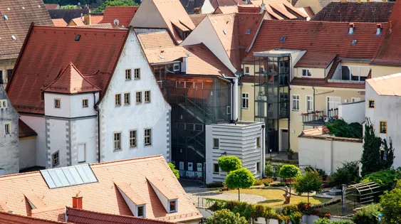 Luftbildaufnahme der KunstGalerie in Torgau